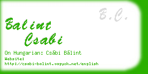balint csabi business card